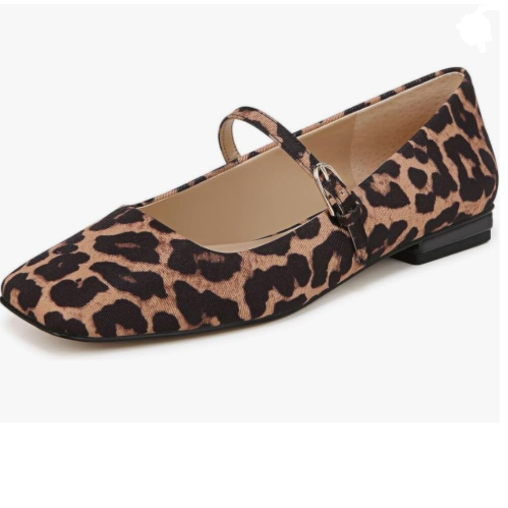 Leopard Print Mary Jane Ballet Flat - Women